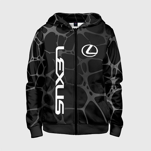 Детская толстовка на молнии Lexus - монохромный / 3D-Черный – фото 1