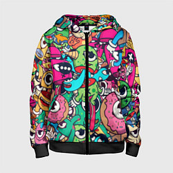 Детская толстовка на молнии Color doodle monsters