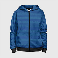 Детская толстовка на молнии Тёмный серо-синий полосатый