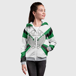 Толстовка на молнии детская Железнодорожные войска, цвет: 3D-меланж — фото 2