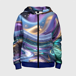 Толстовка на молнии детская Космическая краска, цвет: 3D-синий
