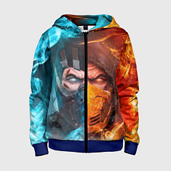 Детская толстовка на молнии Mortal Kombat - Саб-зиро и Скорпион