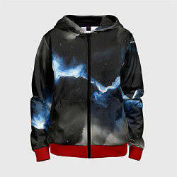 Детская толстовка на молнии Синий разлом на черной плите текстура