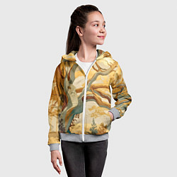 Толстовка на молнии детская Дерево в японском стиле, цвет: 3D-меланж — фото 2