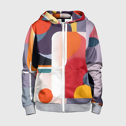 Детская толстовка на молнии Абстракция из фигур и линий / 3D-Меланж – фото 1