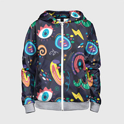 Детская толстовка на молнии Космическая абстракция с глазами