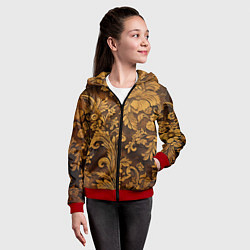 Толстовка на молнии детская Рубленный узор, цвет: 3D-красный — фото 2