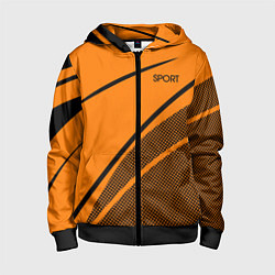 Детская толстовка на молнии Sport оранжевый с чёрным точечный