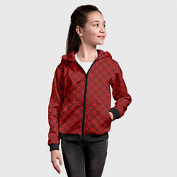 Толстовка на молнии детская Красно-чёрный текстуры, цвет: 3D-черный — фото 2