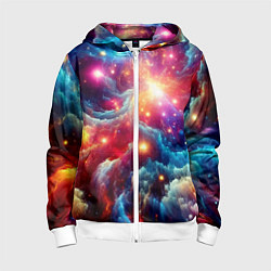 Детская толстовка на молнии Colorfull neon space clouds - ai art fantasy