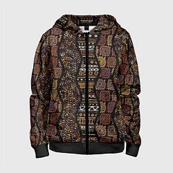 Детская толстовка на молнии Африканский орнамент этнический