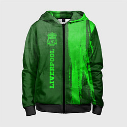 Толстовка на молнии детская Liverpool - green gradient по-вертикали, цвет: 3D-черный