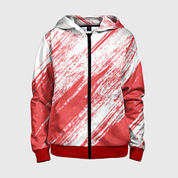 Детская толстовка на молнии The color is white and red