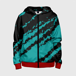 Детская толстовка на молнии The color is black and light blue