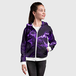 Толстовка на молнии детская Lightning, цвет: 3D-белый — фото 2