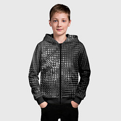 Толстовка на молнии детская Тёмный чёрно-серый абстарктный, цвет: 3D-черный — фото 2