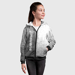 Толстовка на молнии детская Subaru - grey gradient по-вертикали, цвет: 3D-черный — фото 2