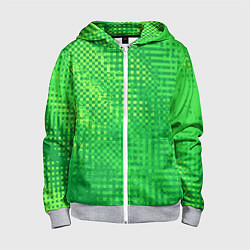 Детская толстовка на молнии Сочный зелёный абстрактный