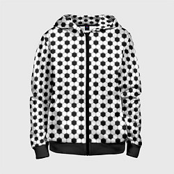 Детская толстовка на молнии Текстура футбольного мяча