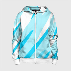 Детская толстовка на молнии Белый с голубым абстракция
