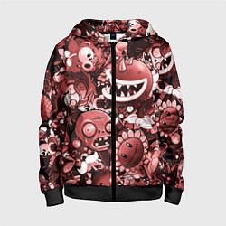 Детская толстовка на молнии Растения против зомби в красном цвете