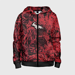 Детская толстовка на молнии Красный веном текстура Карнажа