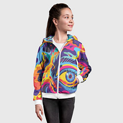 Толстовка на молнии детская Глаза вселенной, цвет: 3D-белый — фото 2