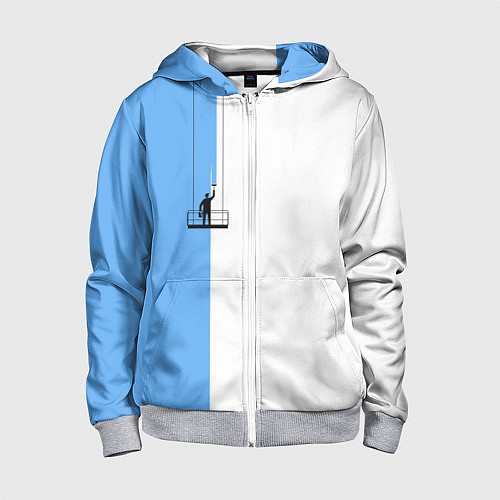 Детская толстовка на молнии Моляр красит стену / 3D-Меланж – фото 1