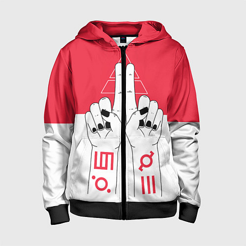 Детская толстовка на молнии 30 Seconds to Mars poster / 3D-Черный – фото 1