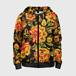 Детская толстовка на молнии Хохлома - роспись