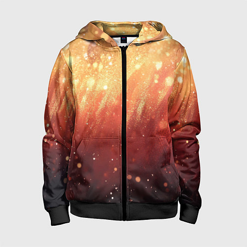 Детская толстовка на молнии Желто-красная текстура блестящая / 3D-Черный – фото 1