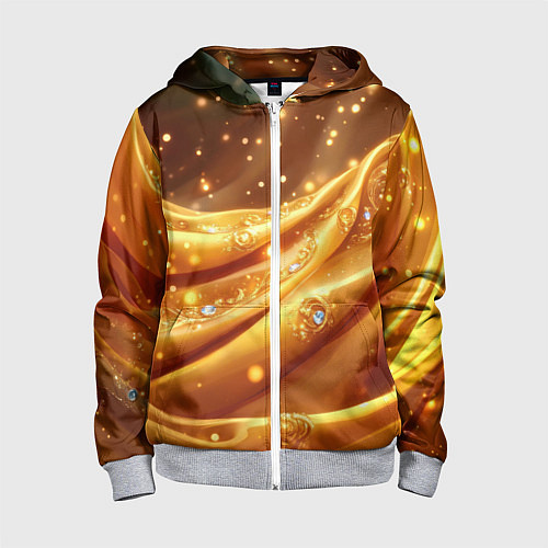 Детская толстовка на молнии Золотая ткань с блестками / 3D-Меланж – фото 1