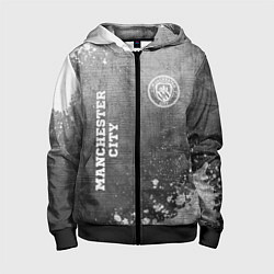 Толстовка на молнии детская Manchester City - grey gradient вертикально, цвет: 3D-черный