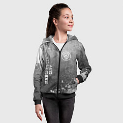 Толстовка на молнии детская Manchester City - grey gradient вертикально, цвет: 3D-черный — фото 2