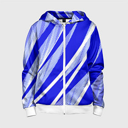 Детская толстовка на молнии Абстрактный синий полосатый