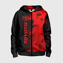 Толстовка на молнии детская Toyota - red gradient по-вертикали, цвет: 3D-черный
