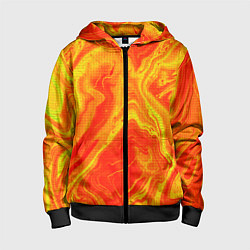 Детская толстовка на молнии Огненный жёлто-красный