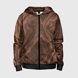 Детская толстовка на молнии Коричневый абстракция в точку