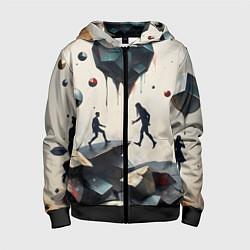 Детская толстовка на молнии Сюрреалистичные люди и камни