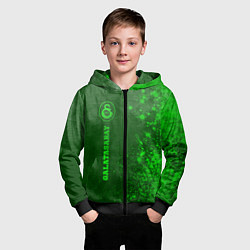 Толстовка на молнии детская Galatasaray - green gradient по-вертикали, цвет: 3D-черный — фото 2