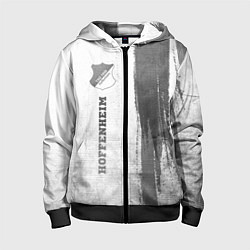 Толстовка на молнии детская Hoffenheim - white gradient по-вертикали, цвет: 3D-черный
