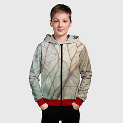 Толстовка на молнии детская Прожилки листика, цвет: 3D-красный — фото 2