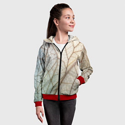 Толстовка на молнии детская Прожилки листика, цвет: 3D-красный — фото 2