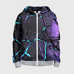Детская толстовка на молнии Фиолетовые плиты с голубым свечением