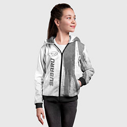 Толстовка на молнии детская Subaru - white gradient по-вертикали, цвет: 3D-черный — фото 2