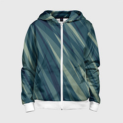 Детская толстовка на молнии Зеленовато-синий полосы