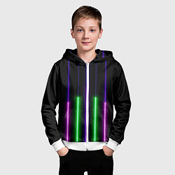 Толстовка на молнии детская Color Purple green pink, цвет: 3D-белый — фото 2