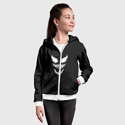 Толстовка на молнии детская Веном во тьме, цвет: 3D-белый — фото 2