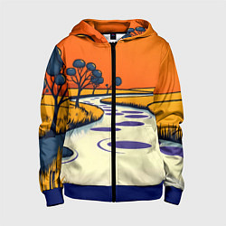 Детская толстовка на молнии Арт с фантастическим пейзажем