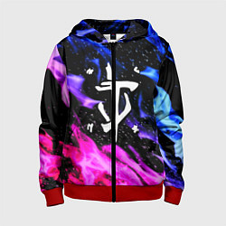 Детская толстовка на молнии Doom flame neon